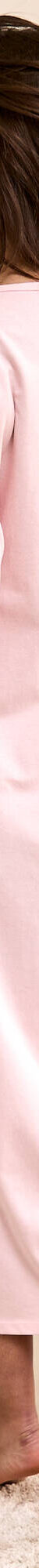 Chemise de nuit longue manches longues unie (rose) Chemise de nuit longue manches longues unie (rose)